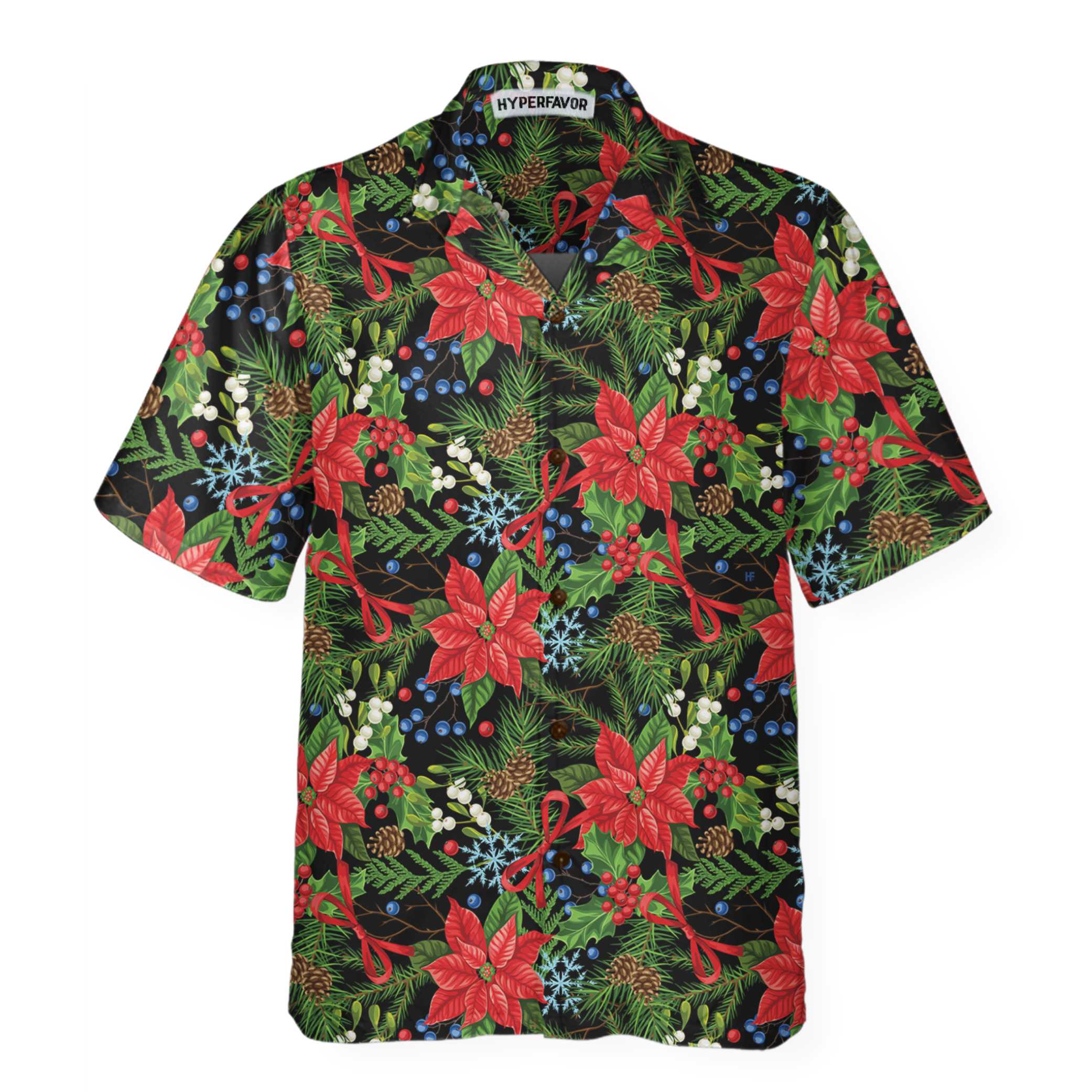 Merry Christmas Winter Plants Hawaii Floral Hawaii Shirt Ha31304