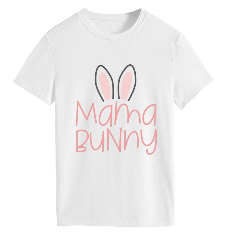 Women’S Easter Mama Bunny Alphabet Print Short Sleeve Crew Neck T-Shirt