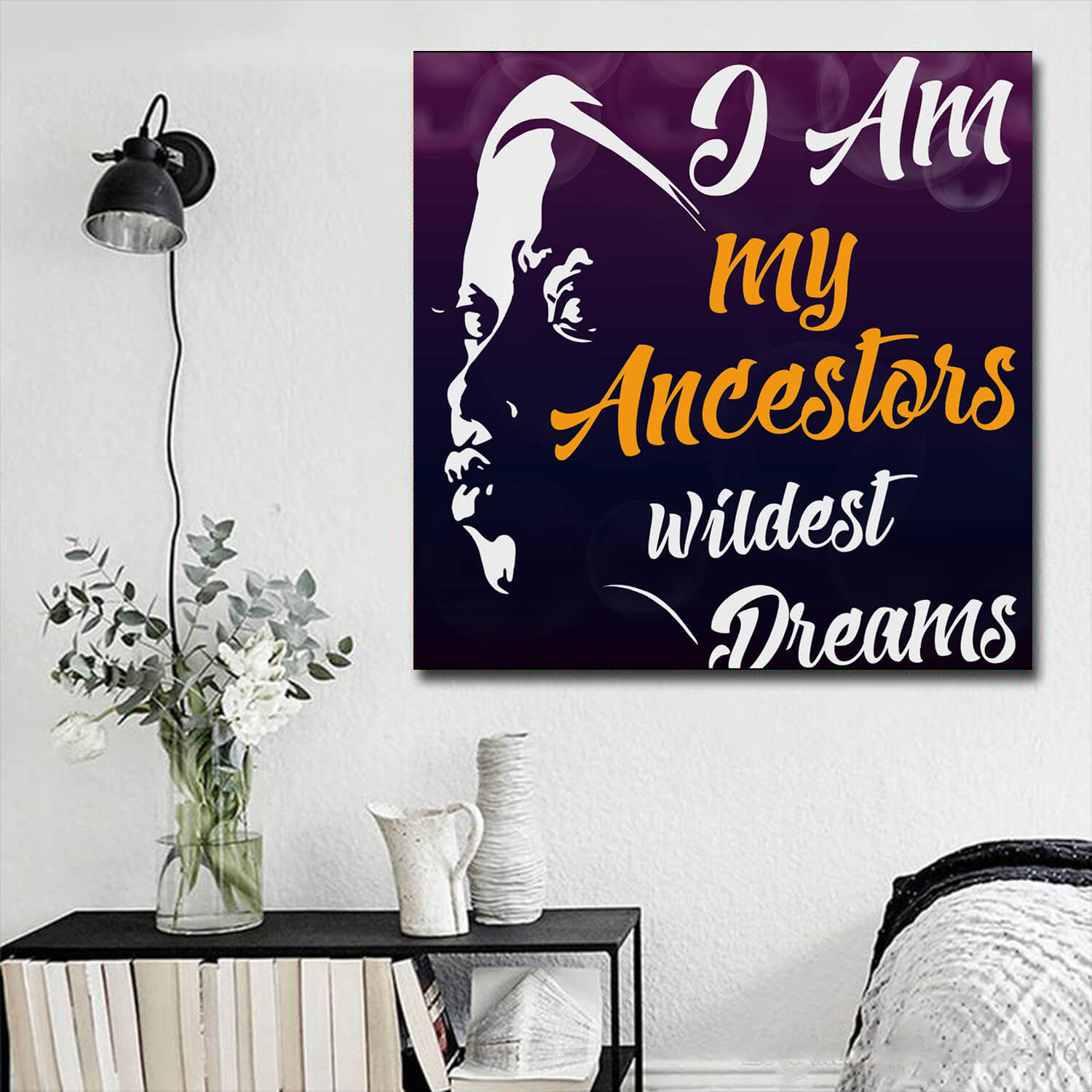 African Canvas Art Afro Girl I Am My Ancestors Wildest Dreams Afrocentric Home Decor WBG8393