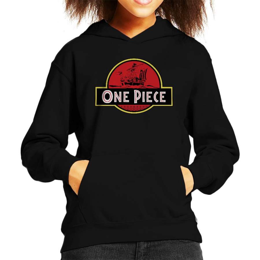 One Piece Jurassic Park Logo Kid’s Hooded Sweatshirt