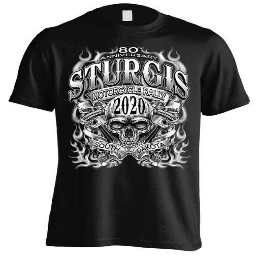 2020 Sturgis Shirt Motorcycle Smokey Skull – 80th Anniversary Shirt