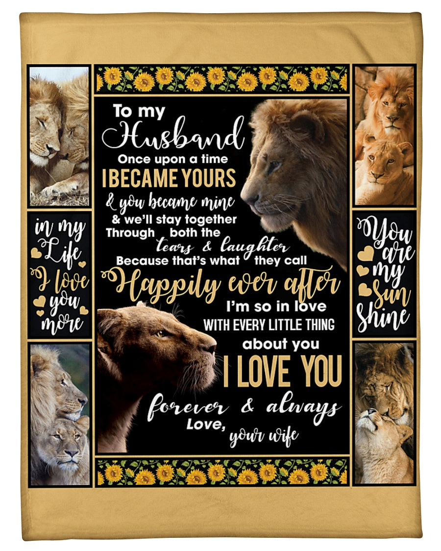 Wife To Husband You Are My Sunshine Lion Fleece Blanket