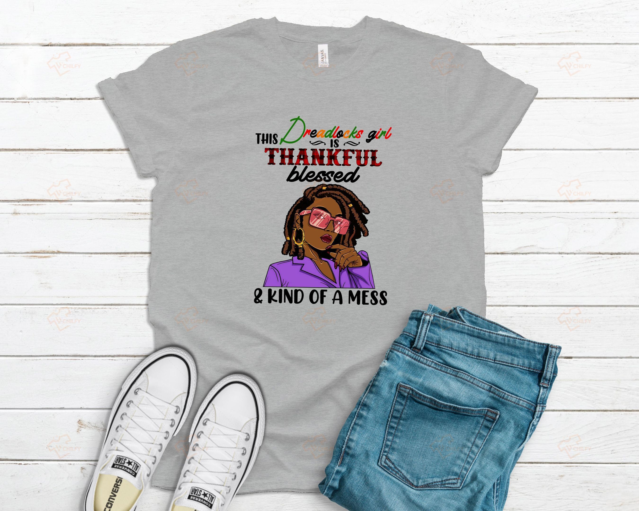 this dreadlocks girl is thankful blessed shirt, black girl shirt