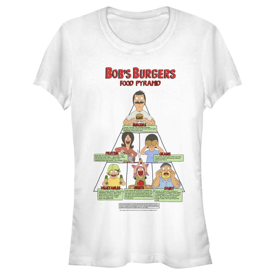 Bob’s Burgers Junior’s Belcher Family Food Pyramid  T Shirt