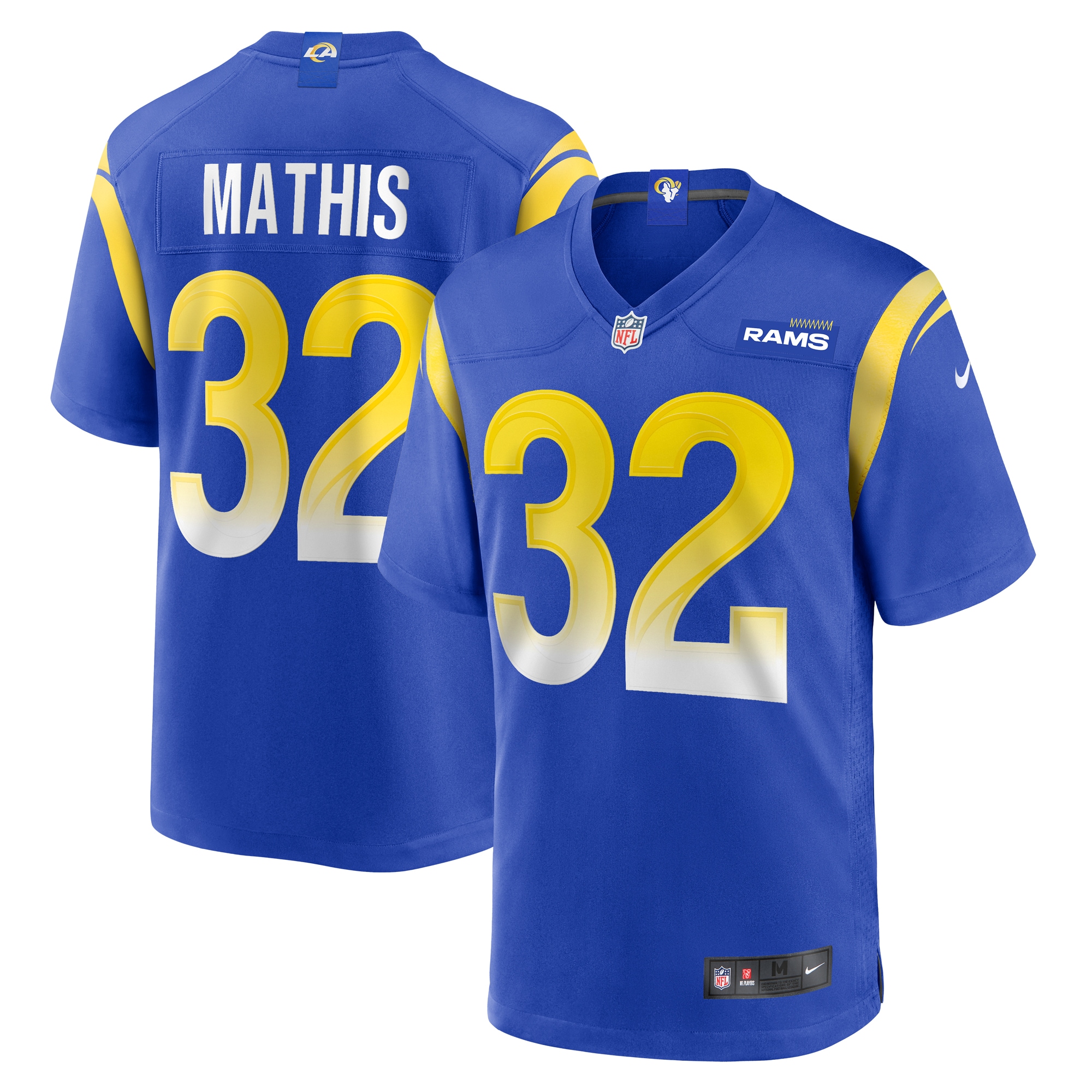 Men’s Los Angeles Rams Ochaun Mathis Royal Home Game Jersey