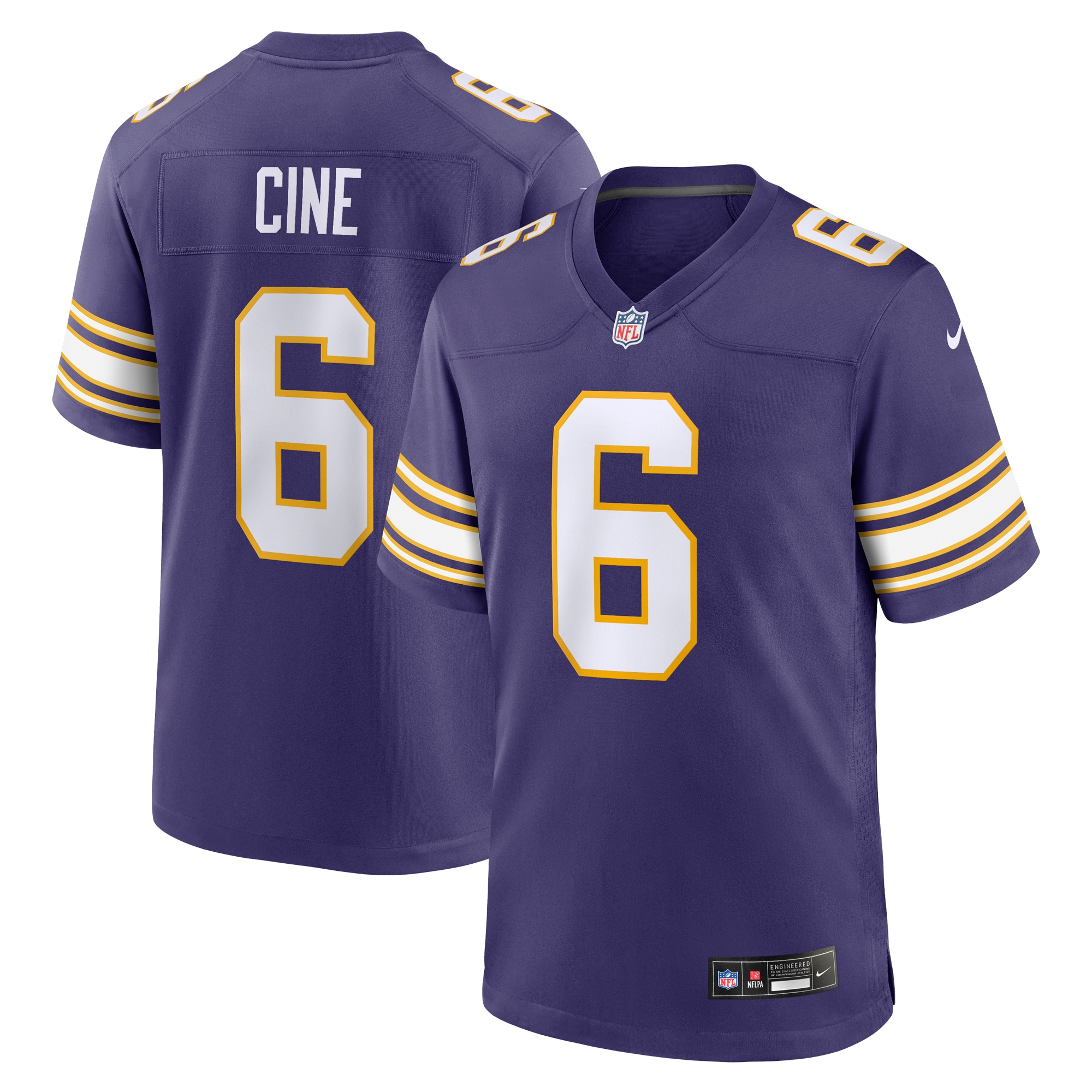 Men’s Minnesota Vikings Lewis Cine Purple Classic Player Game Jersey