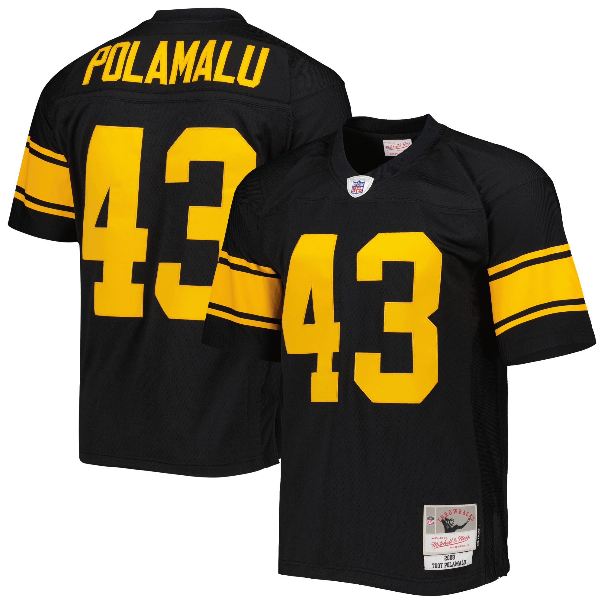 Men’s Pittsburgh Steelers Troy Polamalu Mitchell & Ness Black Legacy Jersey