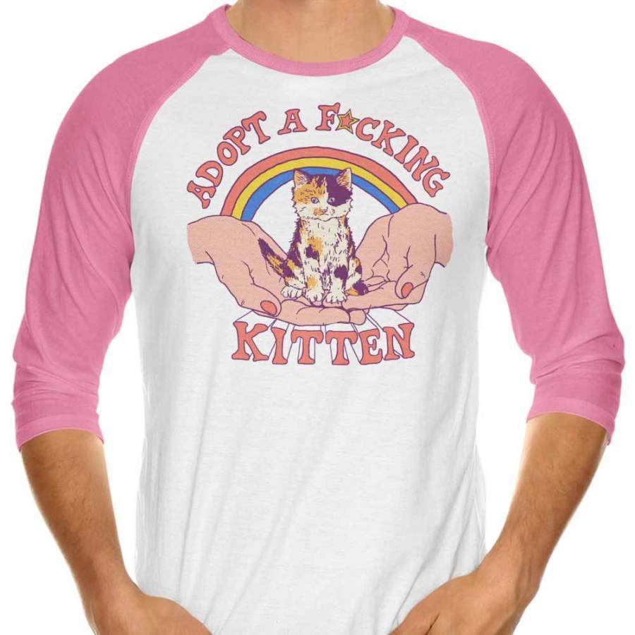 Adopt a Kitten – 3/4 Sleeve Raglan T-Shirt