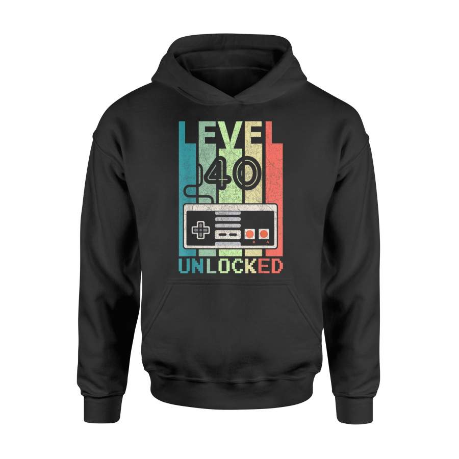 40th Birthday Gift Idea Level 40 Unlocked Video Gamer 40 Years Old – Standard Hoodie