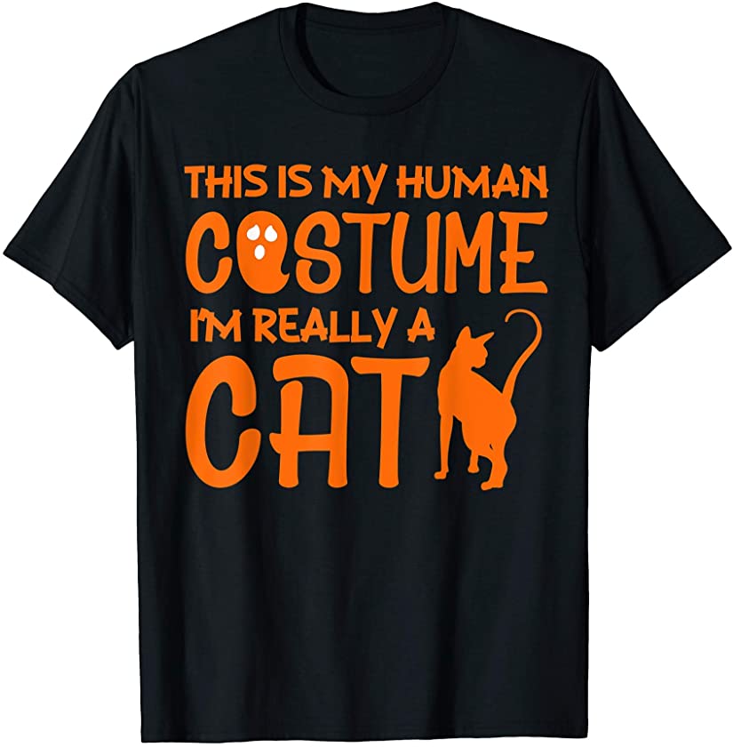 My Human Costume Cat Ghost Horror scary Kitten halloween T-Shirt