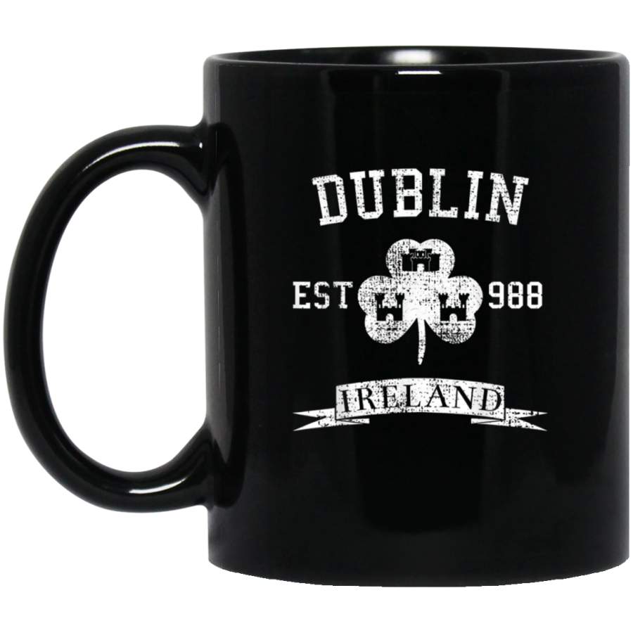 Dublin Vintage Mug Green Irish Ireland Shamrock Est 988