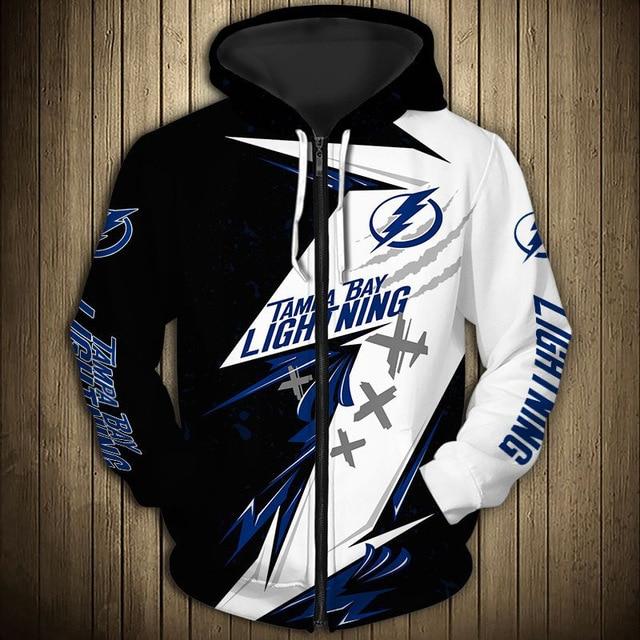 Tampa Bay Lightning Graffiti Casual Zipper Hoodie