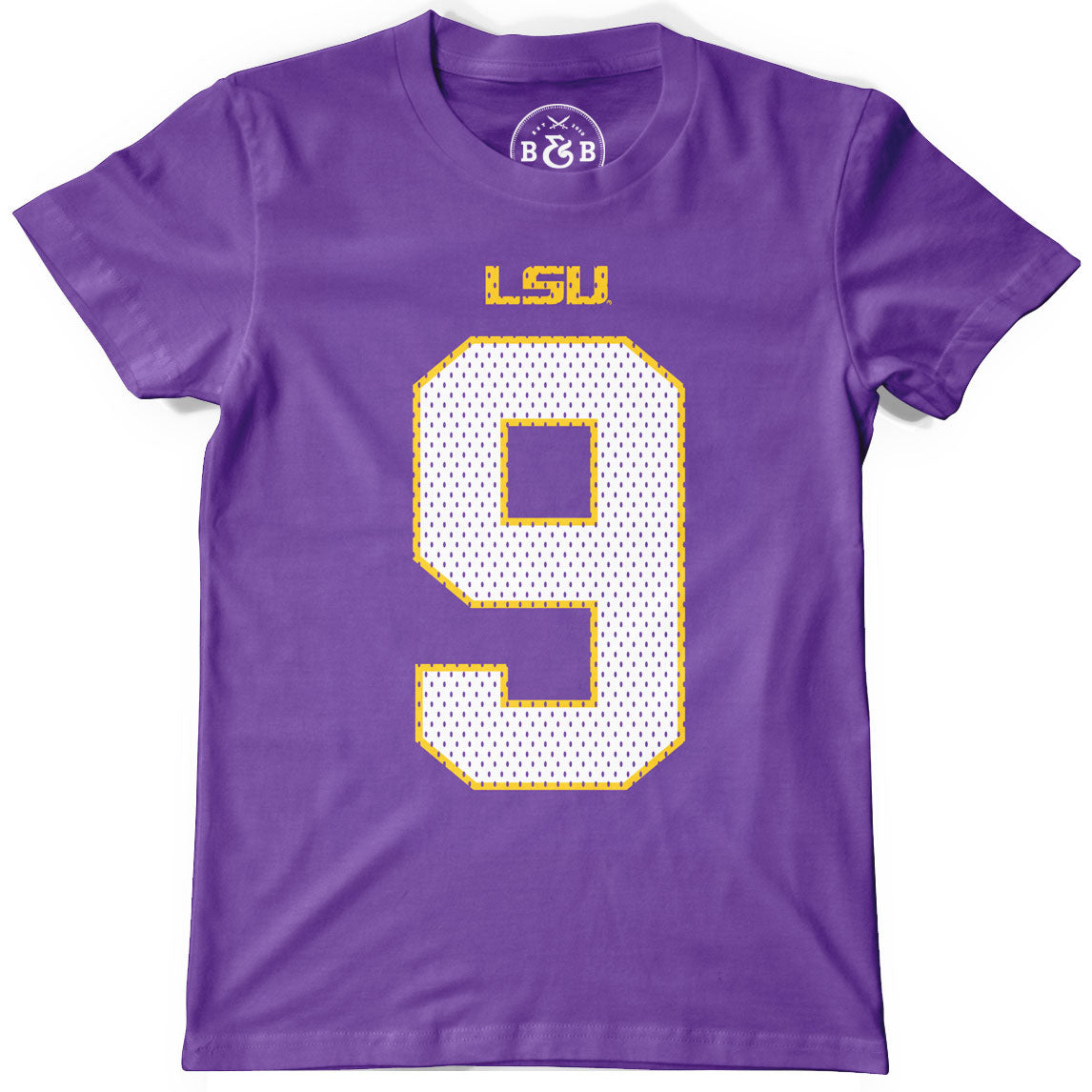 B&B Dry Goods LSU Tigers #9 Football Jersey Toddler / Youth T-Shirt – Purple