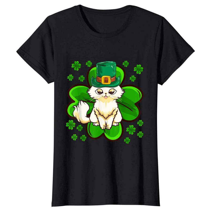 St. Patrick’s Day Irish Leprechaun Cat And Kitten Lover  Women’s T-Shirt