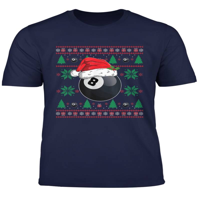 Ugly Christmas Billiards Shirt Gift Pool Ball Santa Pajama T Shirt