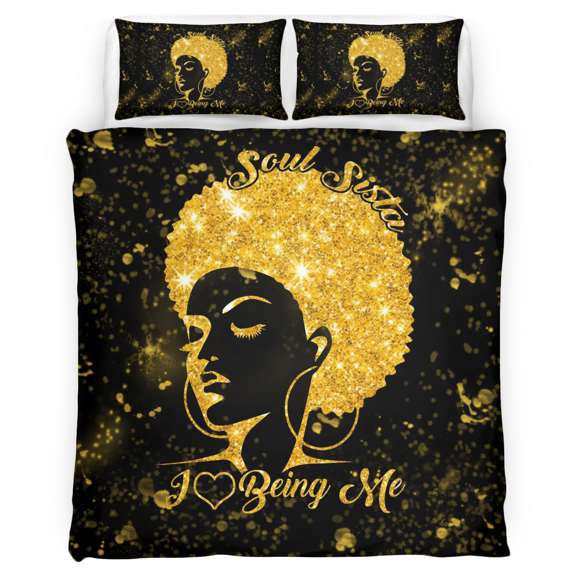 African Afro Bedding Set All Over Print Black Woman Soul Sista I Love Being Me Bedding Set