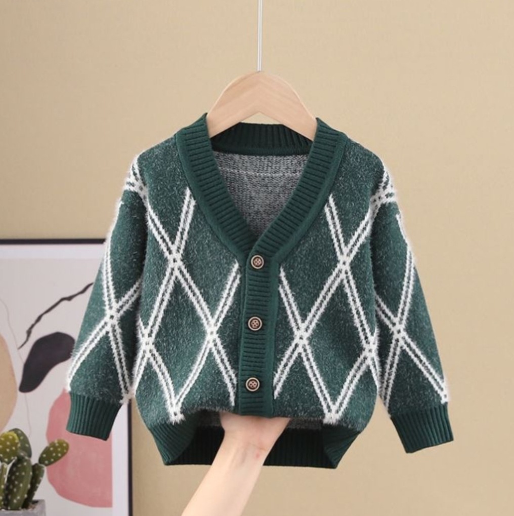 2022 Baby Toddler Cardigan Thicken Sweater Knitwear Kids Cute Striped Coat Long Sleeve Sweater Winter Girls Boys Wave Clothing alx