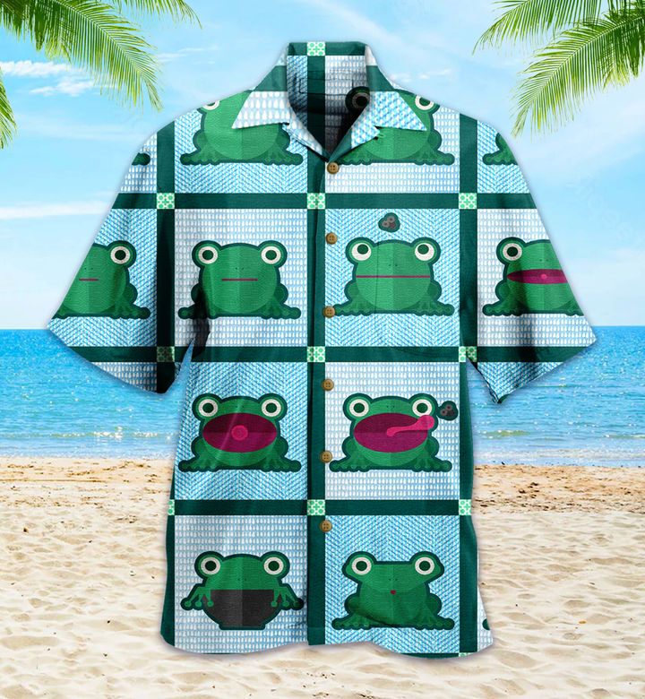 Frog Pattern Green Hawaii Shirt Ha89216