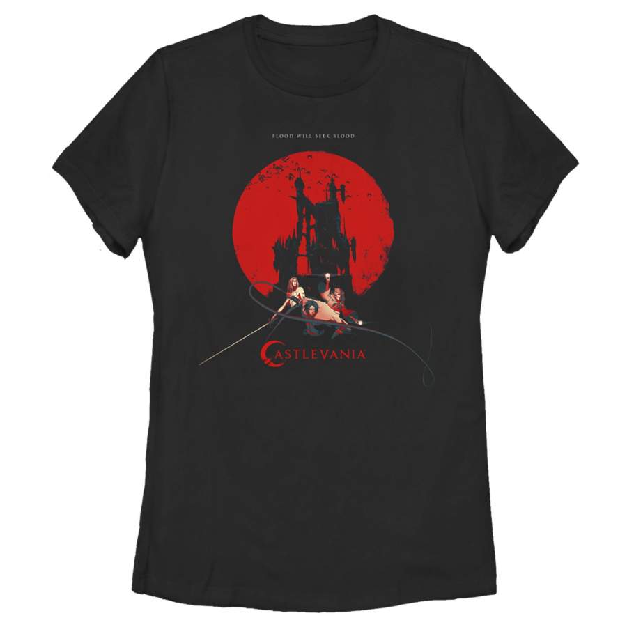 Castlevania Women’s Seek Blood Poster  T Shirt