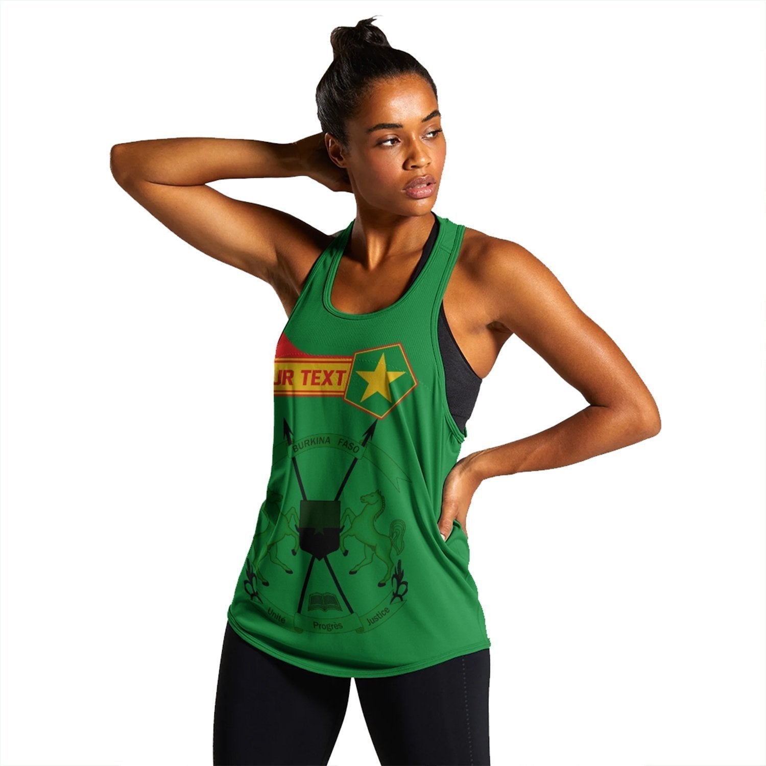 (Custom) African Tank Top – Burkina Faso Women’S Racerback Tank Pentagon Style