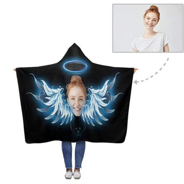 Custom Face Angel Hooded Blanket