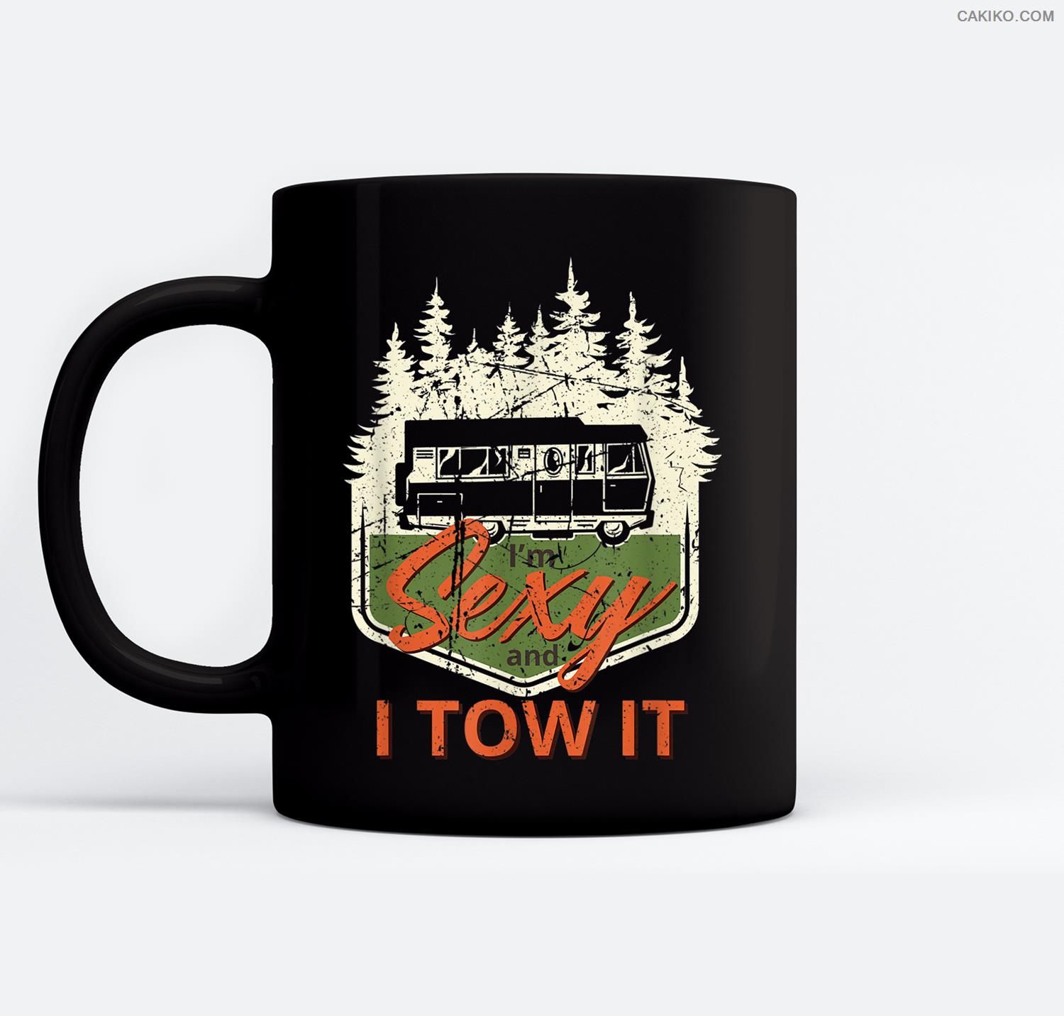 I’M Sexy And I Tow It Camper Summer Vacation Beer Ceramic Coffee Black Mugs