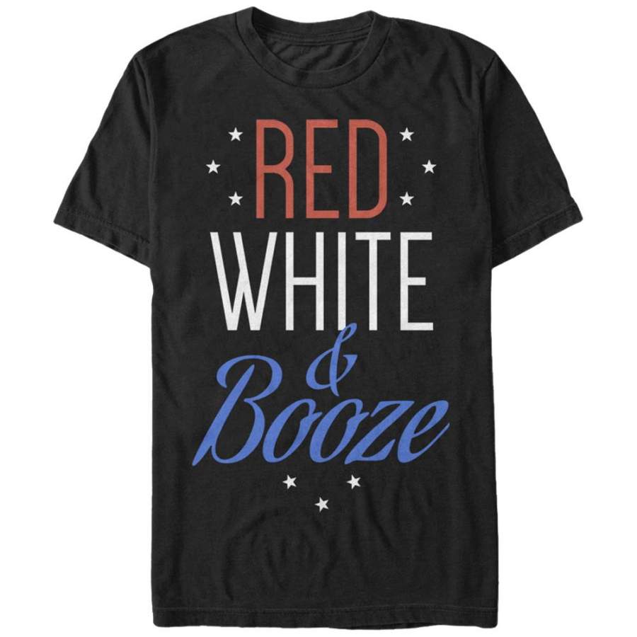 CHIN UP Men’s 4th of July and Booze  T Shirt Black