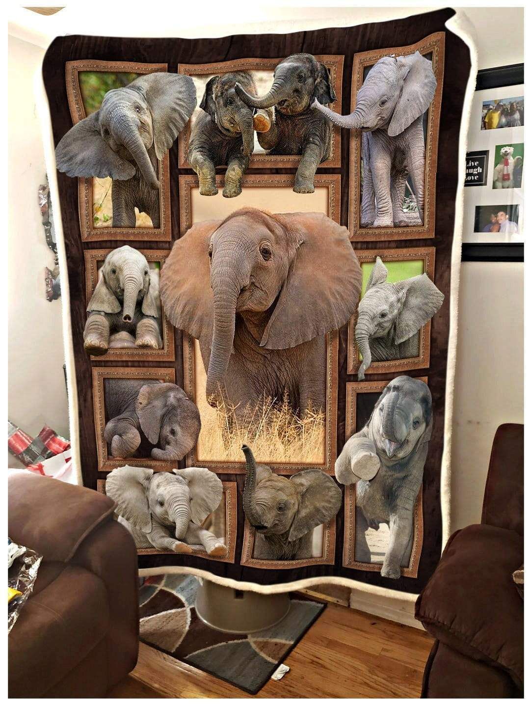 Fleece Blanket Cute Elephants Trending Gift For Elephants Lovers