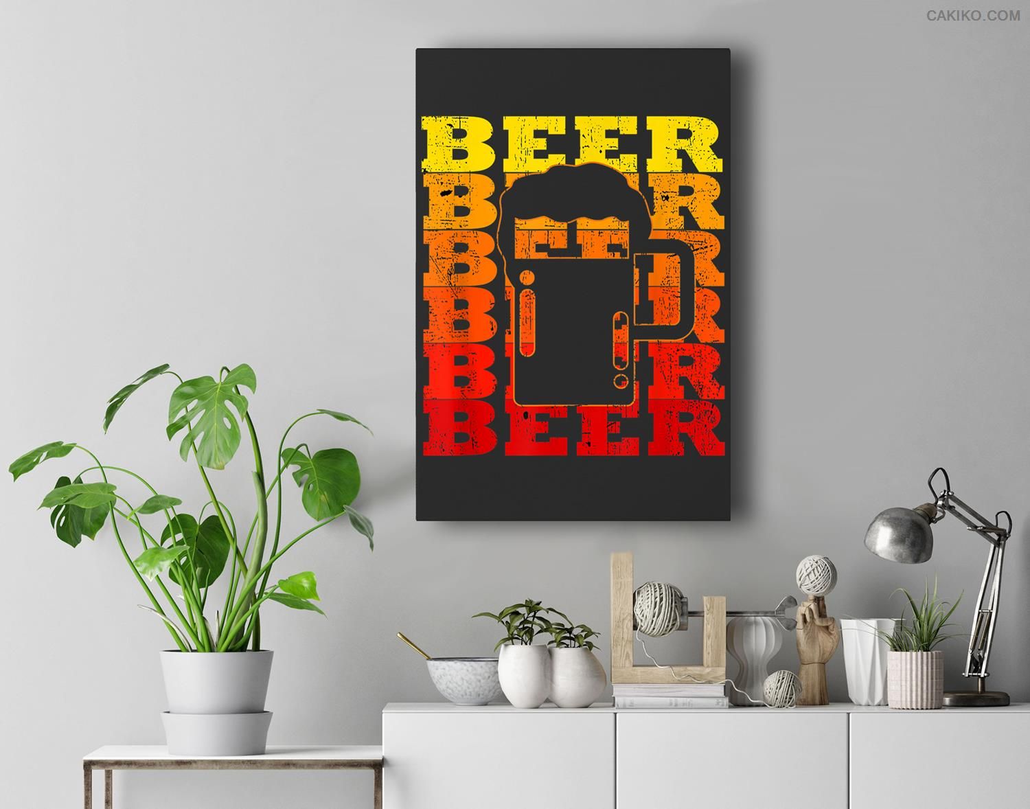 Vintage Beer Lover , Beer For International Beer Day Premium Wall Art Canvas Decor