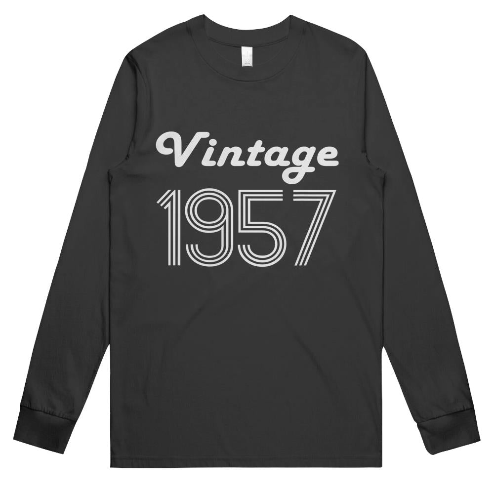 64th Birthday Gifts For Her Age 64 Year Old Mom Vintage 1957 Long Sleeve T Shirts