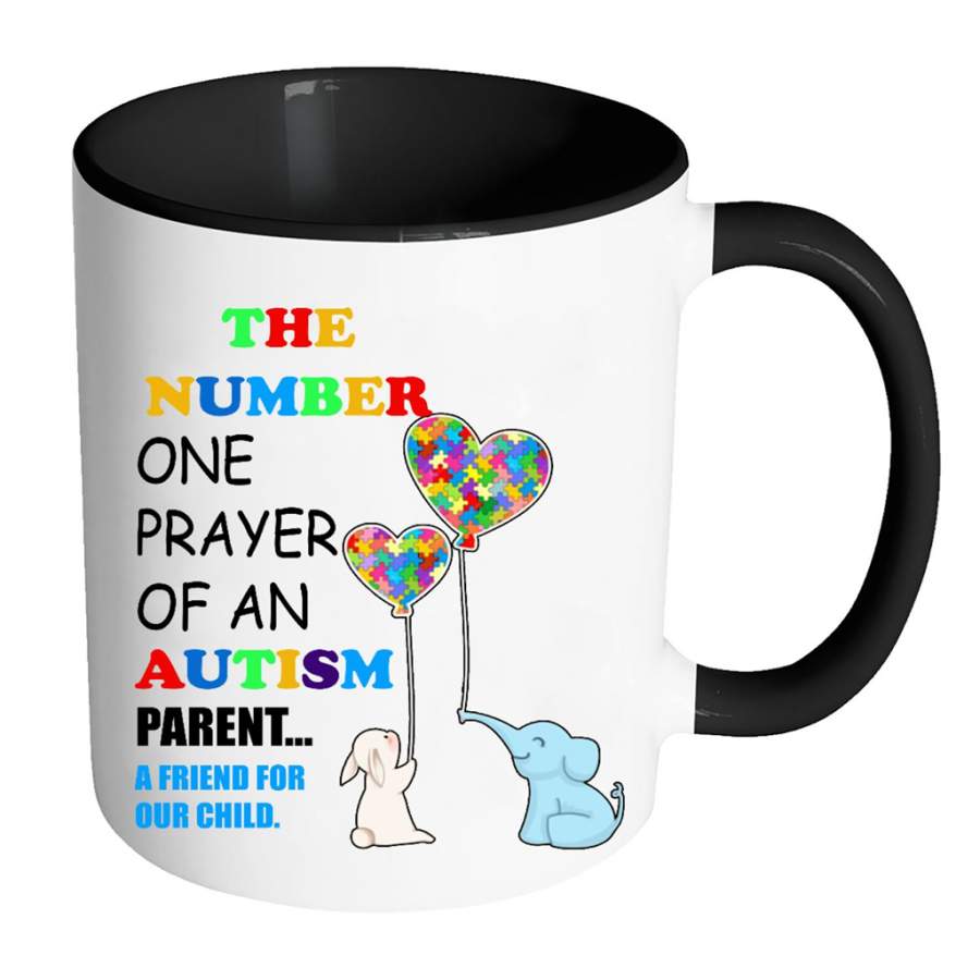 The Number One Prayer Of An Autism Parent A Friend For Our Child, Elephant Heart (w) – Full-Wrap Coffee Colors Accent Mug