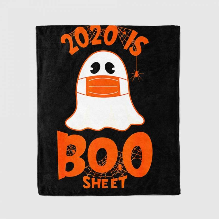 2020 Boo Sheet Funny Ghost In Mask Simple Halloween Costume Blanket Personalized Fleece Blanket Halloween Gifts