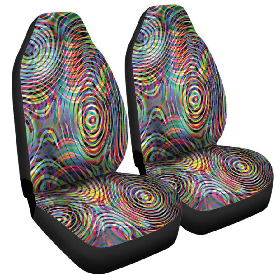 Psychedelic Print Pattern Universal Fit Car Seat Covers