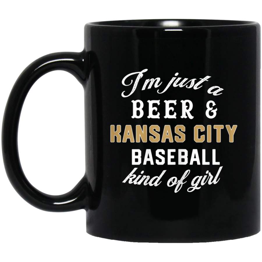 Womens Just a Beer and Kansas City Baseball Kind of Girl Cute Mug