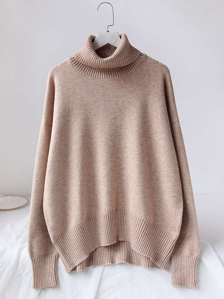 Women’s Thick Sweaters Oversize Turtleneck Women Winter Warm White Pullovers Knitted High Neck Oversized Sweater For Women Tops alx