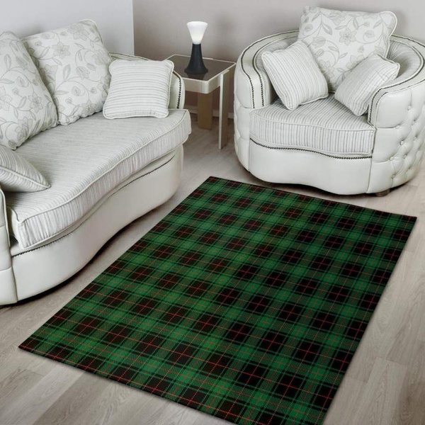 Black Green Plaid Tartan Area Rug