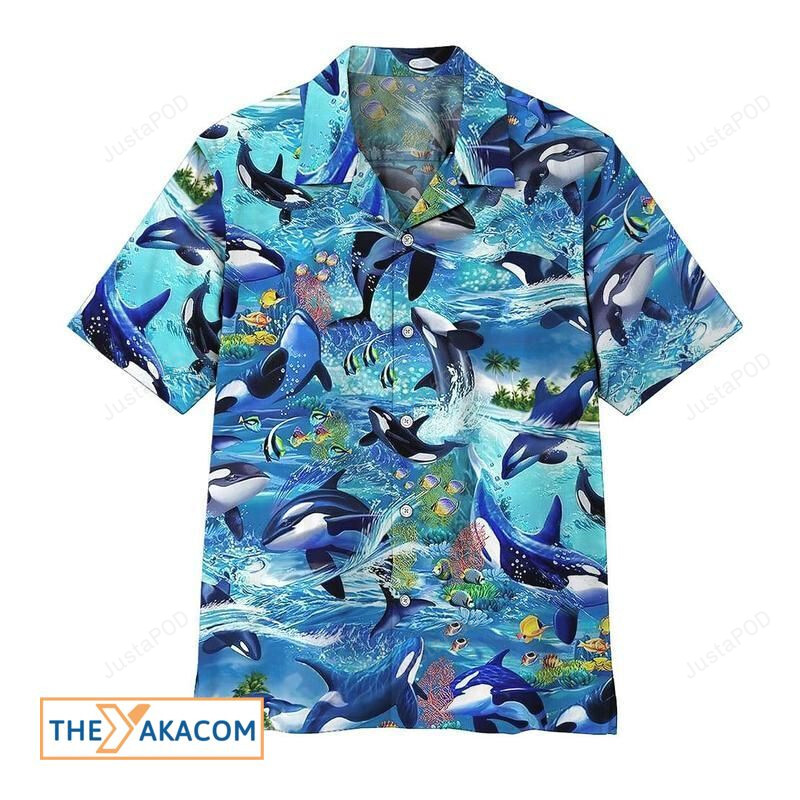 Happy Dolphin Jumping On The Wonderful Ocean Hawaiian Shirt