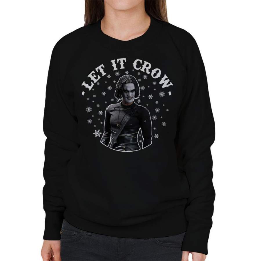 Let It Crow Christmas Knit Pattern Women’s Sweatshirt