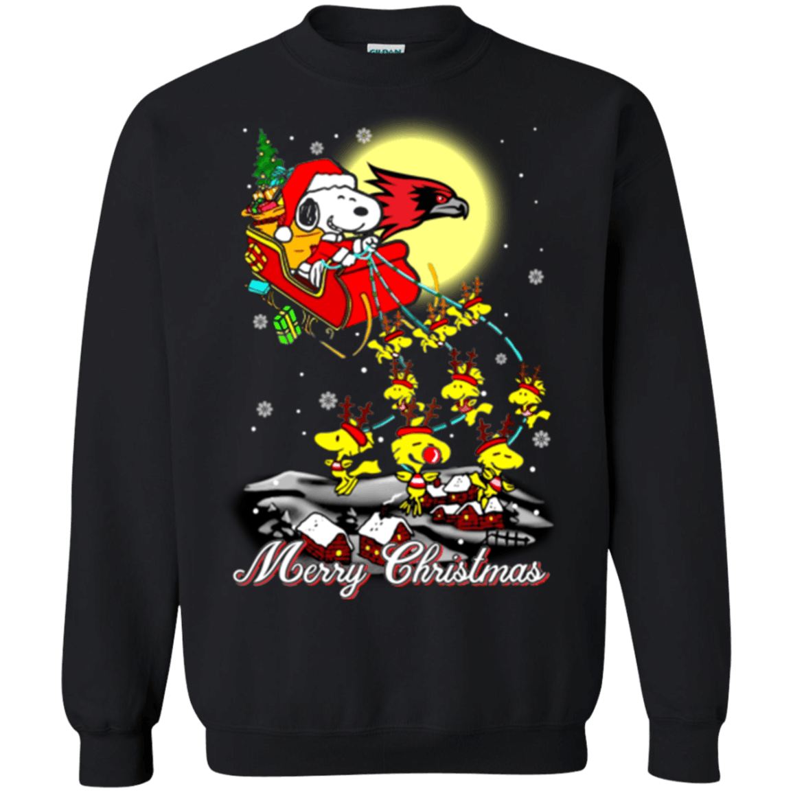 Nice Shirt Southeast Missouri State Redhawks Ugly Christmas Sweaters Santa Claus With Sleigh And Snoopy Sweatshirts