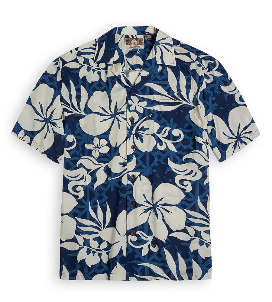 Plumeria Blue White Unique Design Hawaii Shirt Ha44177