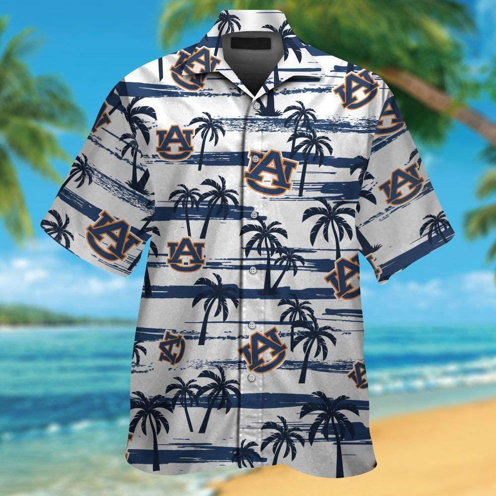 Short Sleeve Auburn Tigers Hawaiian Shirt Tropical Button Up