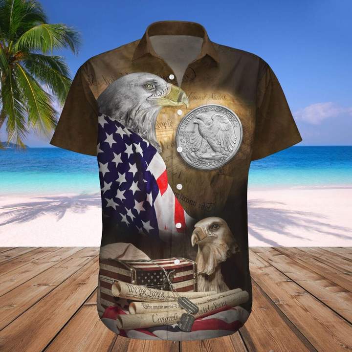 American Flag Eagle We The People  Hawaiian Shirt Pre10393