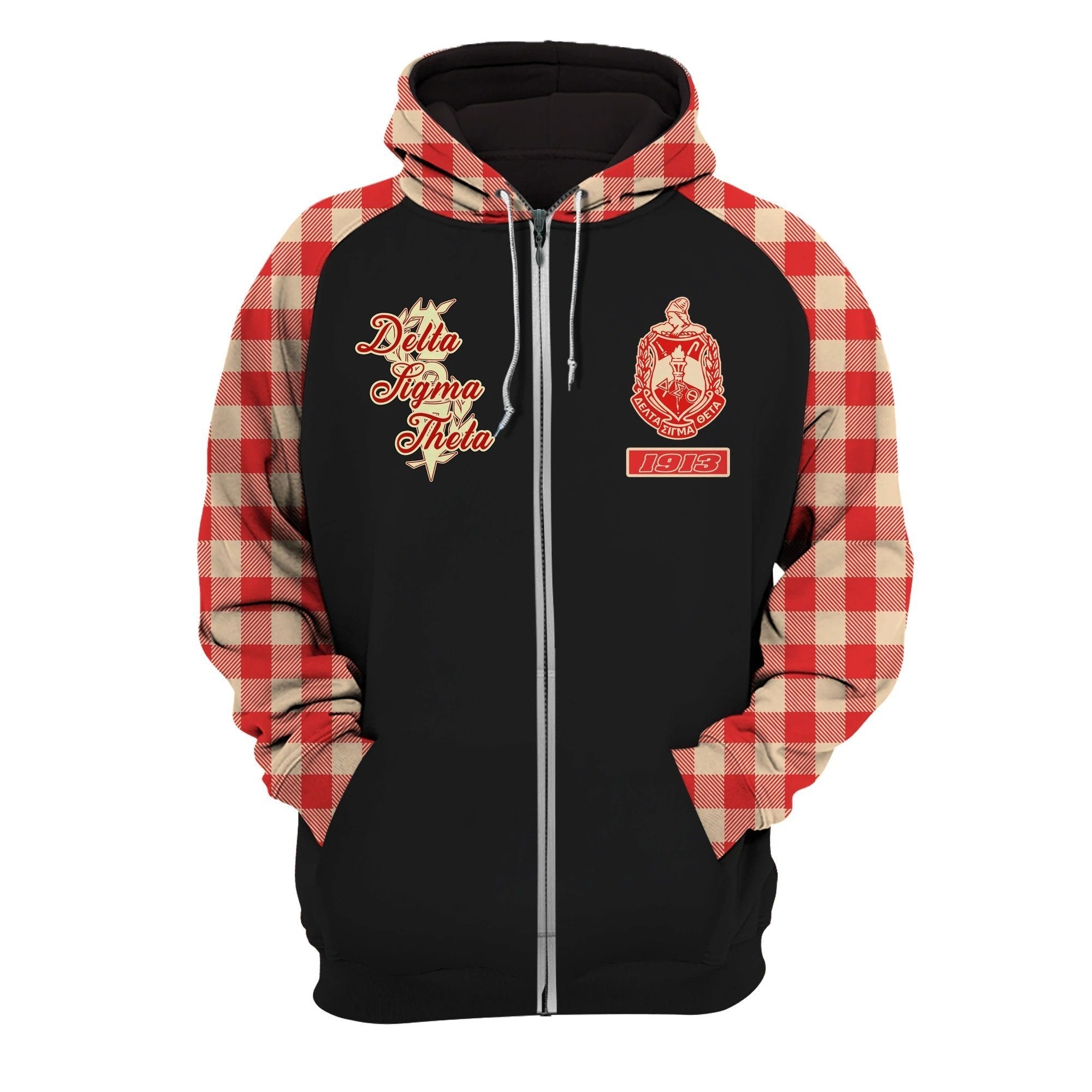 Greek Life Hoodie – Living My Best Life Delta Sigma Theta Zip Hoodie