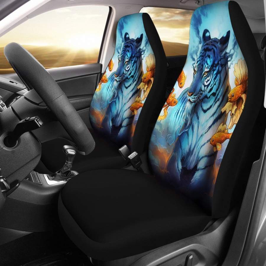 Tiger Digital Art Animal Car Seat Covers