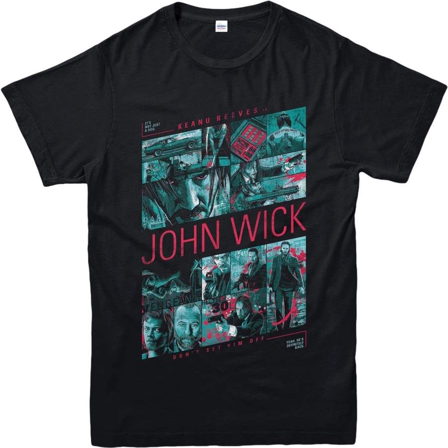 Men’s Fashion T-Shirt John Wick T-Shirt John Wick Story Poster T-Shirt Men Casual Shirts