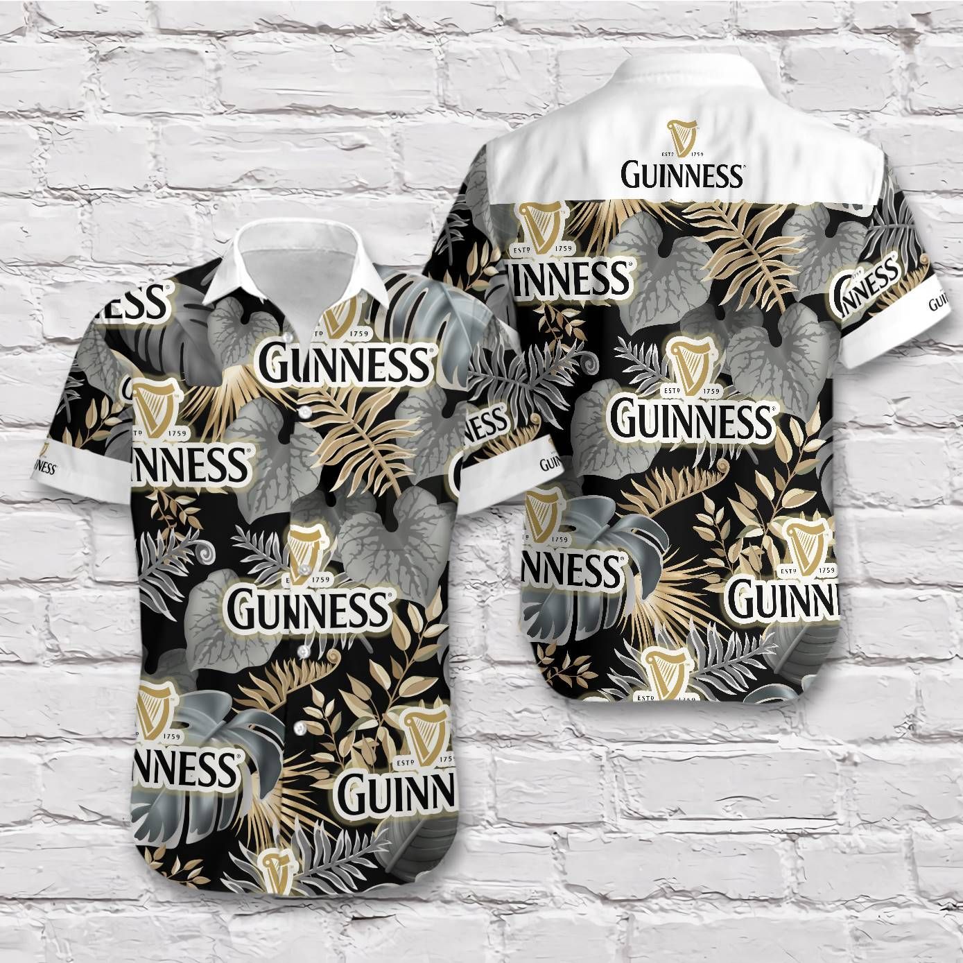 Guinness Beer Gold Yellow Tropical Vibe Hawaii Shirt Ha16553