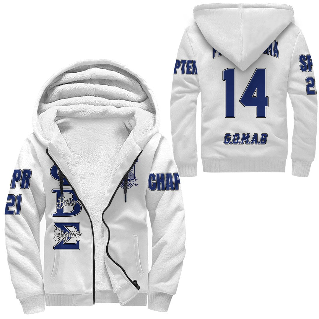 Fraternity Hoodie – Personalized Phi Beta Sigma White Sherpa Hoodie