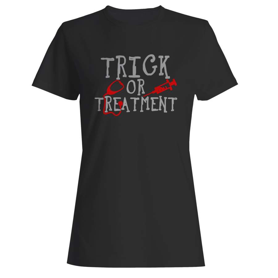 Trick Or Treatment Nurse Funny Halloween Woman’s T-Shirt