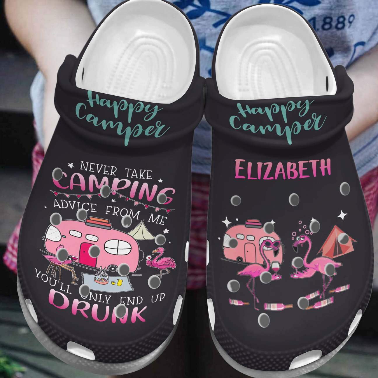 Camping Personalized Clog, Custom Name, Text, Color, Number Fashion Style For Women, Men, Kid, Print 3D Never Take Camping Advice From Me