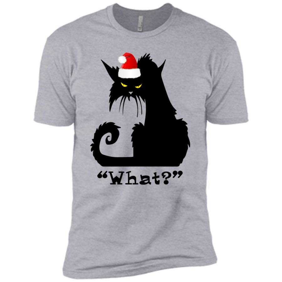 What_ Christmas Gift, Angry Cat, Black Cat, Kitten Lover – Canvas Unisex USA Shirt